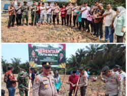 Kapolsek Siak Hulu Bersama Danramil 06/Siak Hulu Pimpin Giat Program Penanaman Jagung 1 Juta Hektar Di PT. Wasundari Indah