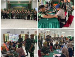 HUT Persit Ke-79, Persit KCK Ranting 3 Yonarhanud 13 Cabang XV PD I/Bukit Barisan Gelar Kegiatan Donor Darah