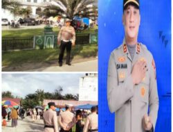 Personel Polsek Pujud Polres Rohil, Patroli Jaga Kamtibmas di Bazar Ramadhan