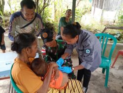 Satgas Pamtas RI-RDTL Sektor Barat Yonarhanud 15/DBY Pos Aplal Memelihara dan Tingkatkan Kekebalan Tubuh Bagi Anak-Anak Perbatasan