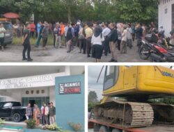 Ratusan Masyarakat Dari Desa Pantai Raja dan Desa Bangun Sari, Menyerahkan Alat Berat Escavator Ke Kantor Gakkum LHK, Ini Penjelasannya?