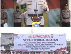 Kapolres Pelalawan Pimpin Upacara Serah Terima Jabatan Sejumlah Perwira ini daftarnya