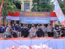 Polda Lampung Musnahkan 50 Senpi Rakitan Hasil Operasi Sikat Krakatau 2025