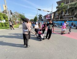 Polantas Menyapa Masyarakat CFD, Ajak Warga Wujudkan Tertib dan Aman Berlalu Lintas