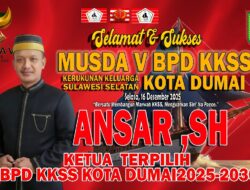 DPD Kerukunan Keluarga Sulawesi Selatan (KKSS) Kota Dumai kini Dipimpin oleh Ansar, SH, Periode 2025-2030
