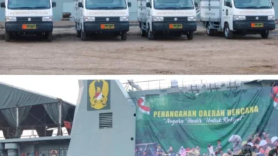 Almatzi Bantuan Kasad untuk Penanganan Bencana Sumut Tiba di Pelabuhan Belawan