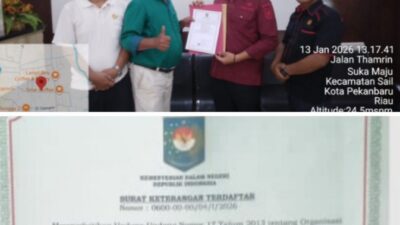 LCI Resmi Terima SKT Ormas dari Kemendagri, Dijemput Langsung di Kesbangpol Riau