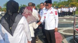 Bupati Pelalawan Pimpin Apel Perdana Dan Halal Bihalal Bersama ASN