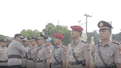 Kapolres Pimpin Sertijap Kasat Reskrim dan Tiga Kapolsek Jajaran Polres Kampar