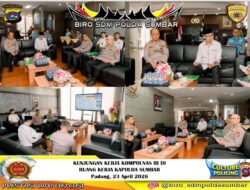 KUNJUNGAN KERJA KOMPOLNAS RI DALAM RANGKA PENERIMAAN ANGGOTA POLRI KE POLDA SUMBAR