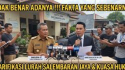 Klarifikasi Lurah Salembaran Jaya, Samsudin ST Bersama Kuasa Hukumnya Yandri Sinlaeloe SH. MH. C.ME Tidaklah Benar adanya
